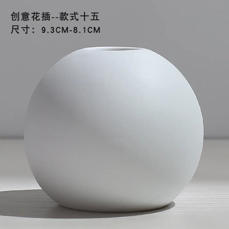 Vase en céramique moderne – Style nordique pour fleurs séchées et décoration de maison