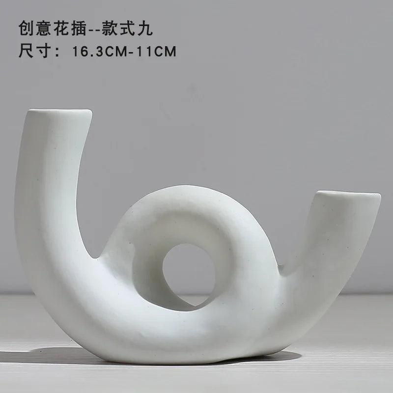 Vase en céramique moderne – Style nordique pour fleurs séchées et décoration de maison