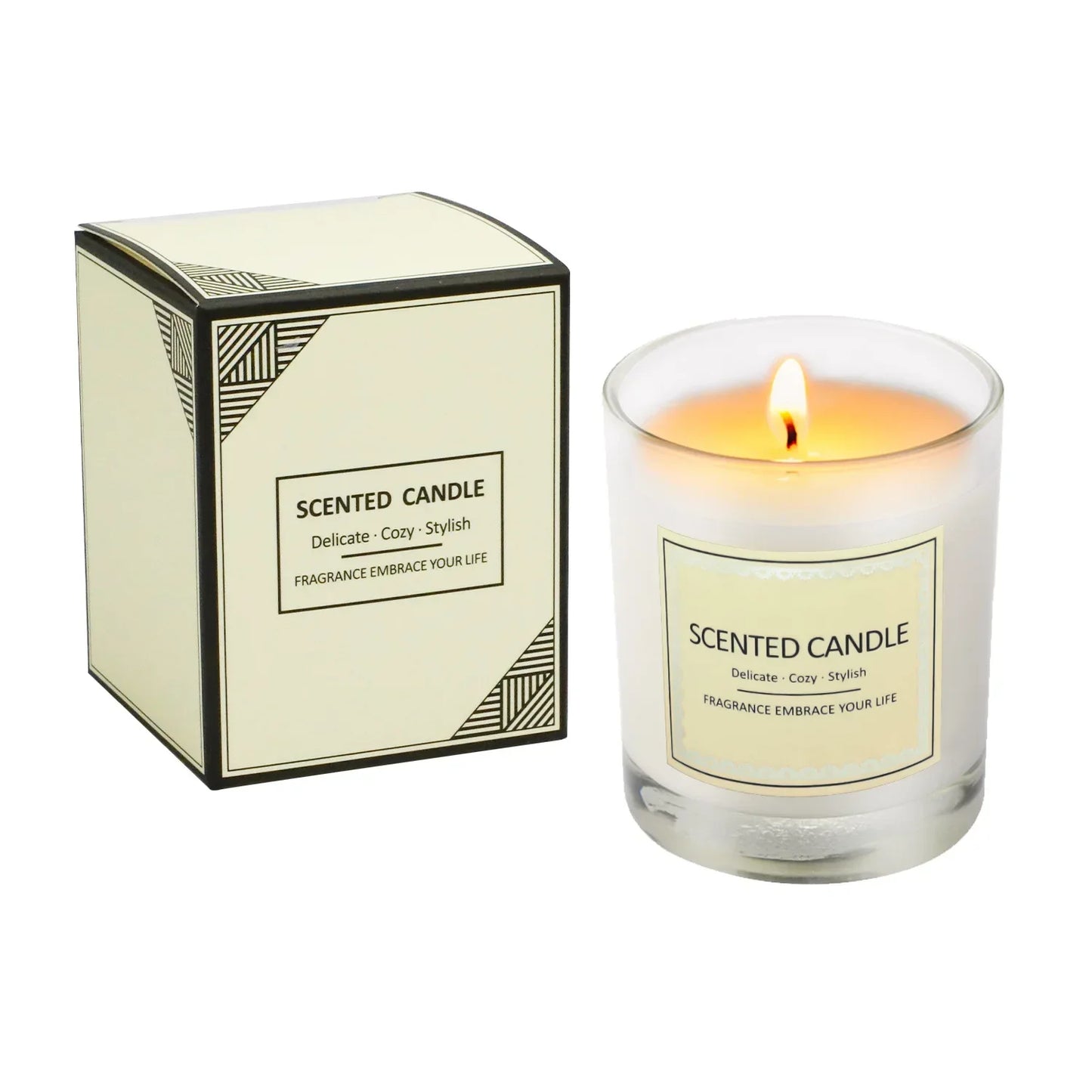 Bougie Parfumée Vintage en Verre – Cire de Soja & Huiles Essentielles – Déco & Relaxation