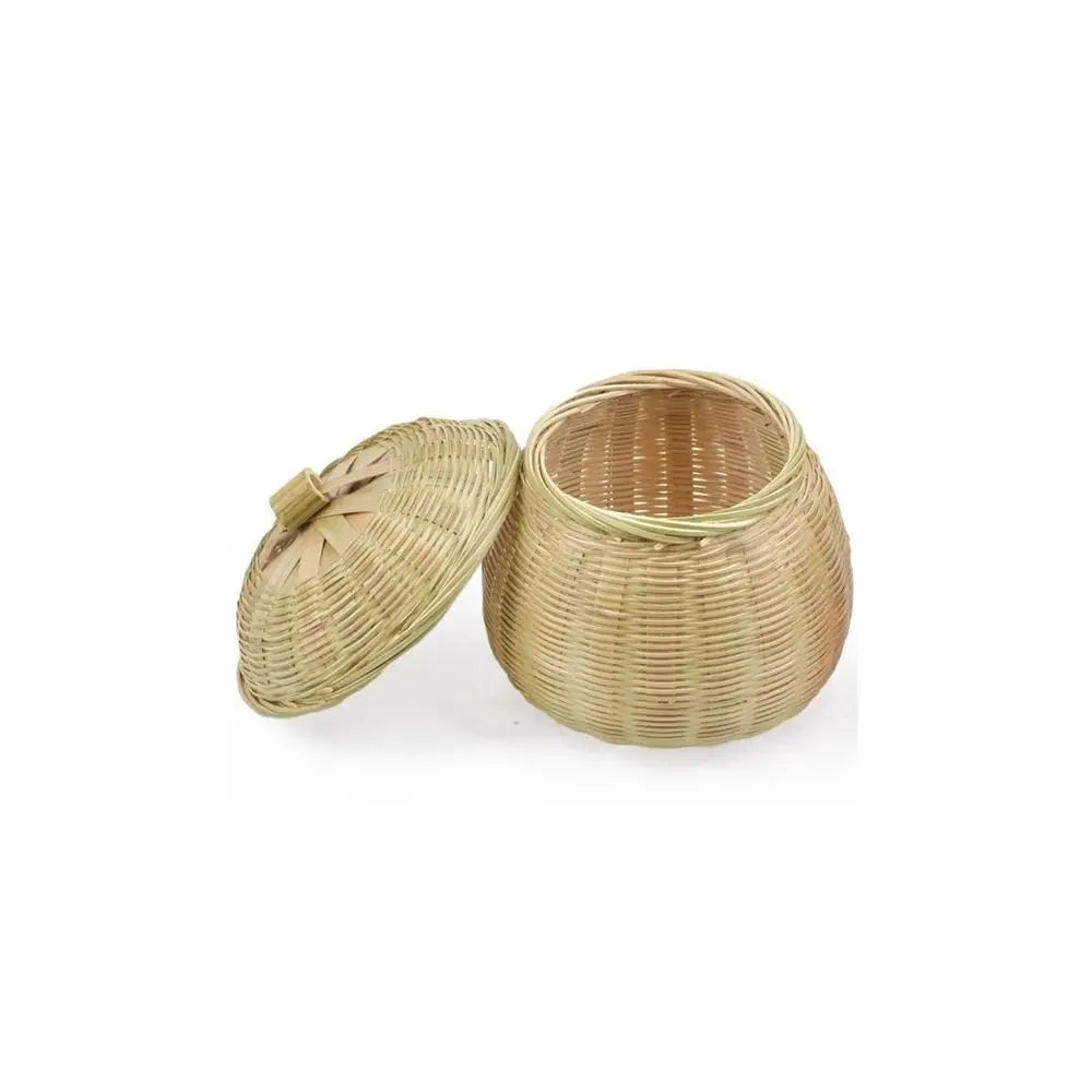 Lot de Boîtes Rondes en Rotin avec Couvercle – Rangement & Décoration Naturelle