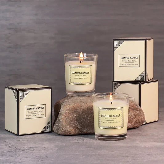 Bougie Parfumée Vintage en Verre – Cire de Soja & Huiles Essentielles – Déco & Relaxation