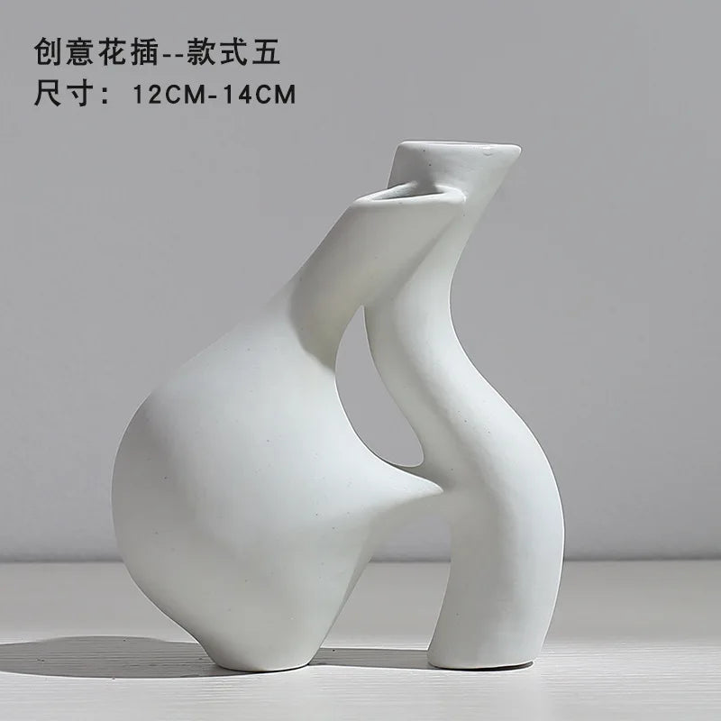 Vase en céramique moderne – Style nordique pour fleurs séchées et décoration de maison