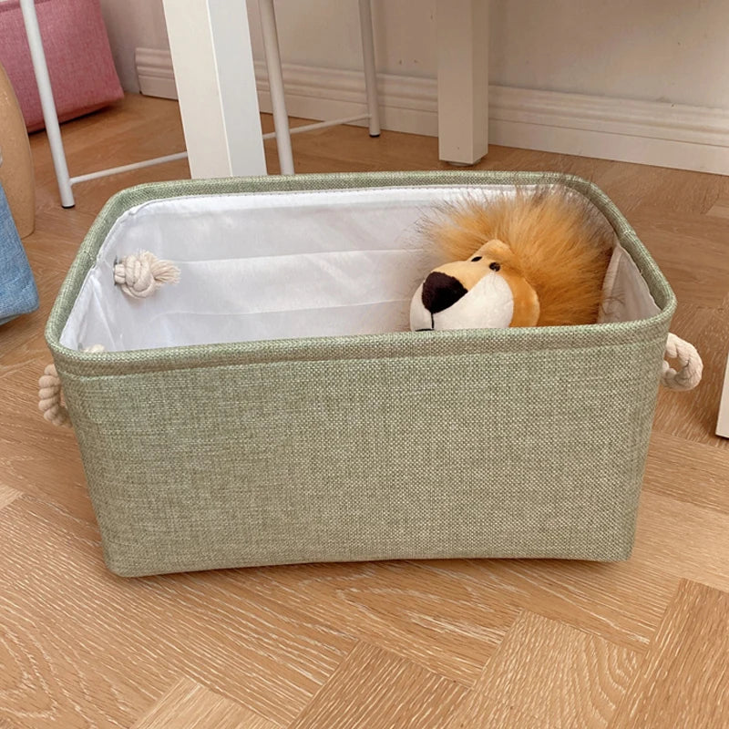 Panier de Rangement Pliable en Lin – Organisateur Maison & Dressing