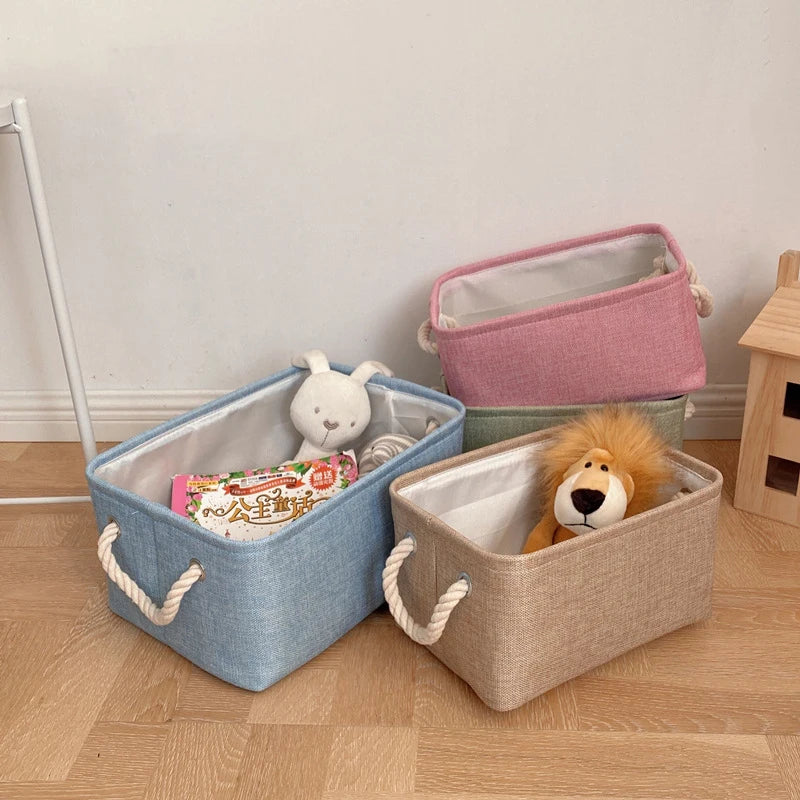 Panier de Rangement Pliable en Lin – Organisateur Maison & Dressing