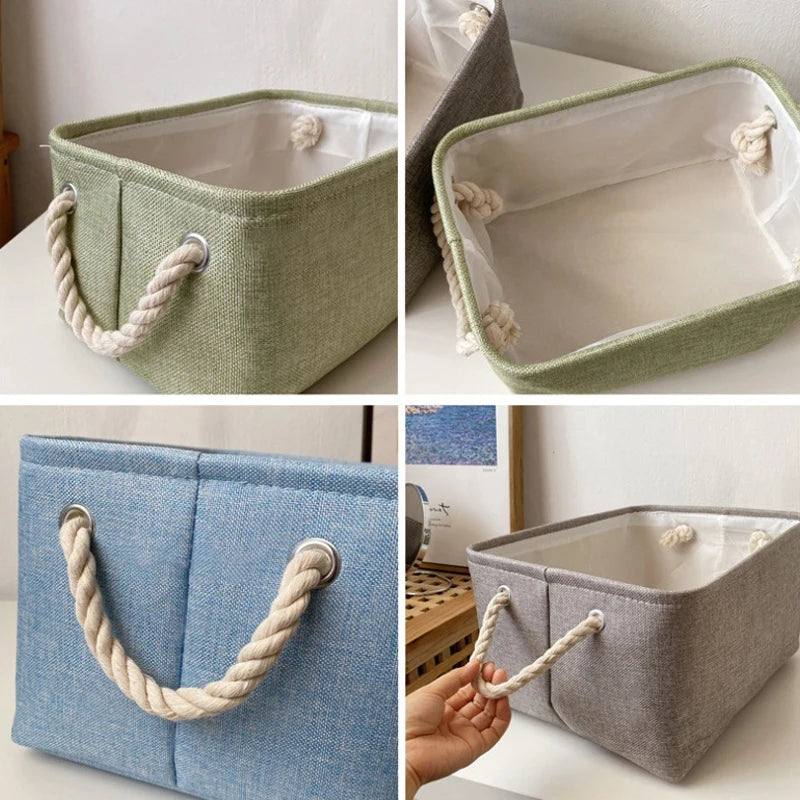Panier de Rangement Pliable en Lin – Organisateur Maison & Dressing