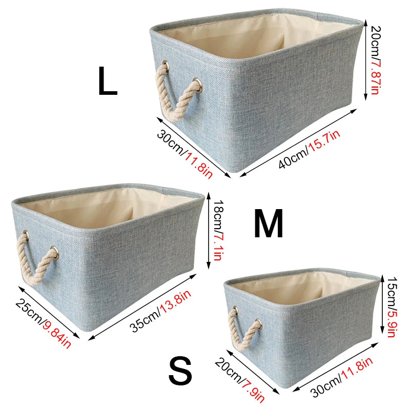 Panier de Rangement Pliable en Lin – Organisateur Maison & Dressing