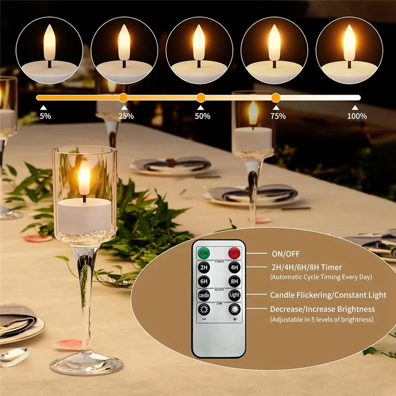 Lot de 6 Bougies LED Rechargeables avec Télécommande & Station de Charge – Sans Flamme