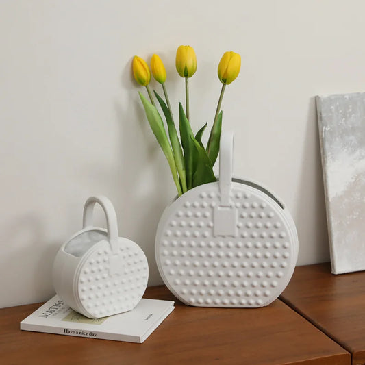 Paniers Ronds Décoratifs en Céramique Blanche – Style Moderne & Minimaliste